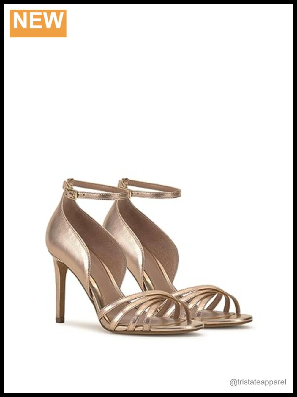Leather Heeled Sandal with Buckle Closure Open Toe Ankle Strap